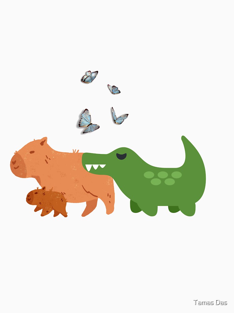 Funny Capybara and Crocodile by Tamas Das