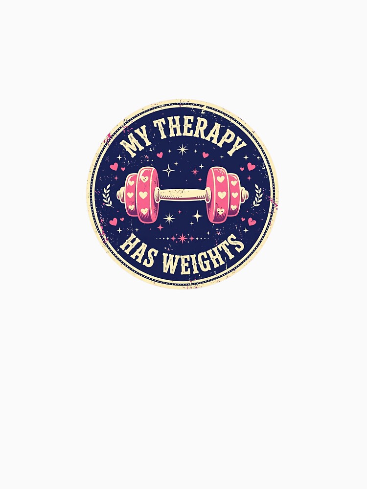 My Therapy Has Weights - Cute Pink Dumbbell Heart Gym Badge by Htkester1