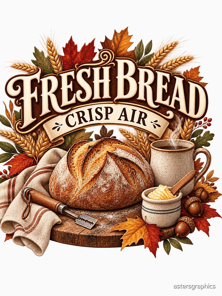 Fresh Bread Crisp Air – Cozy Autumn Sourdough Baker Design by astersgraphics