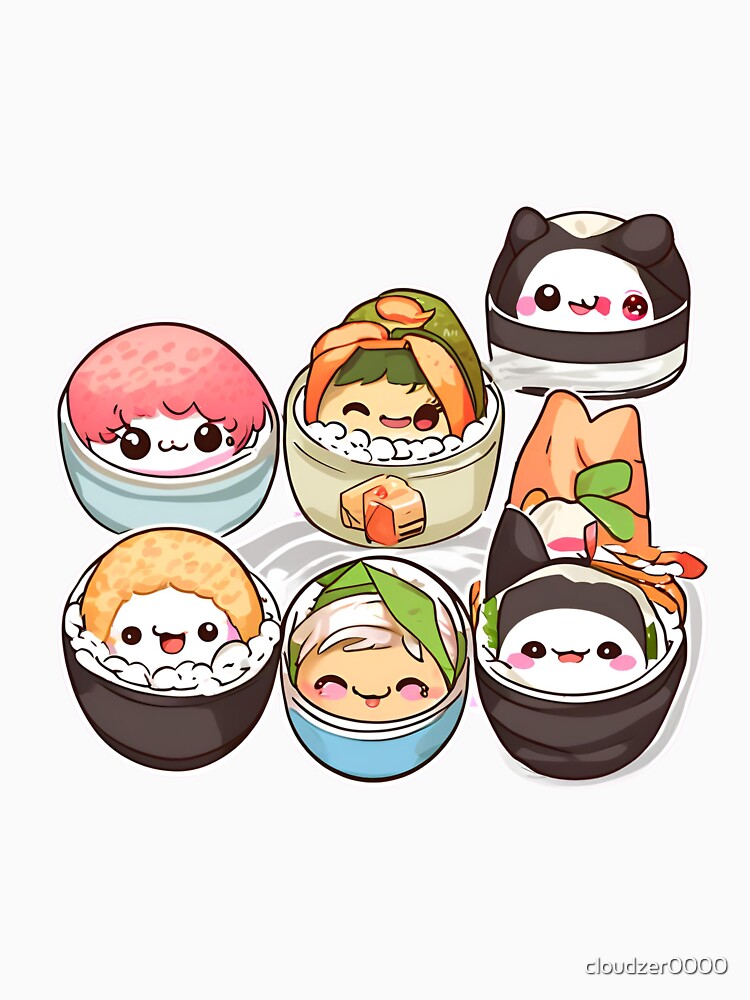 picnic food japanese chibi snacks by cloudzer0000
