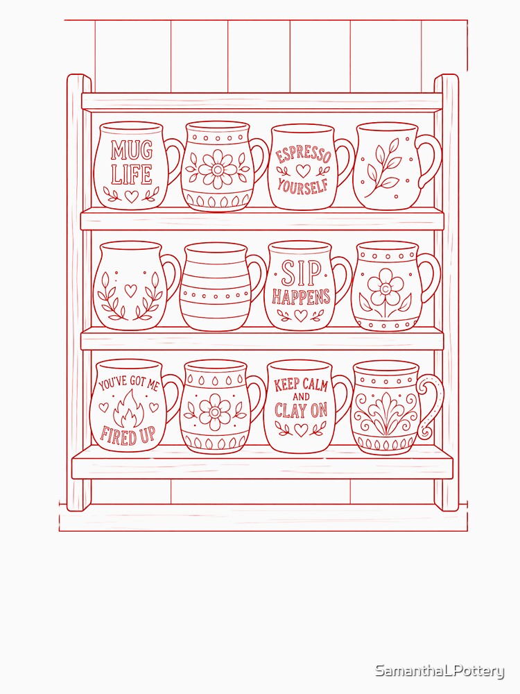 Mug Life Shelf Red by SamanthaLPottery