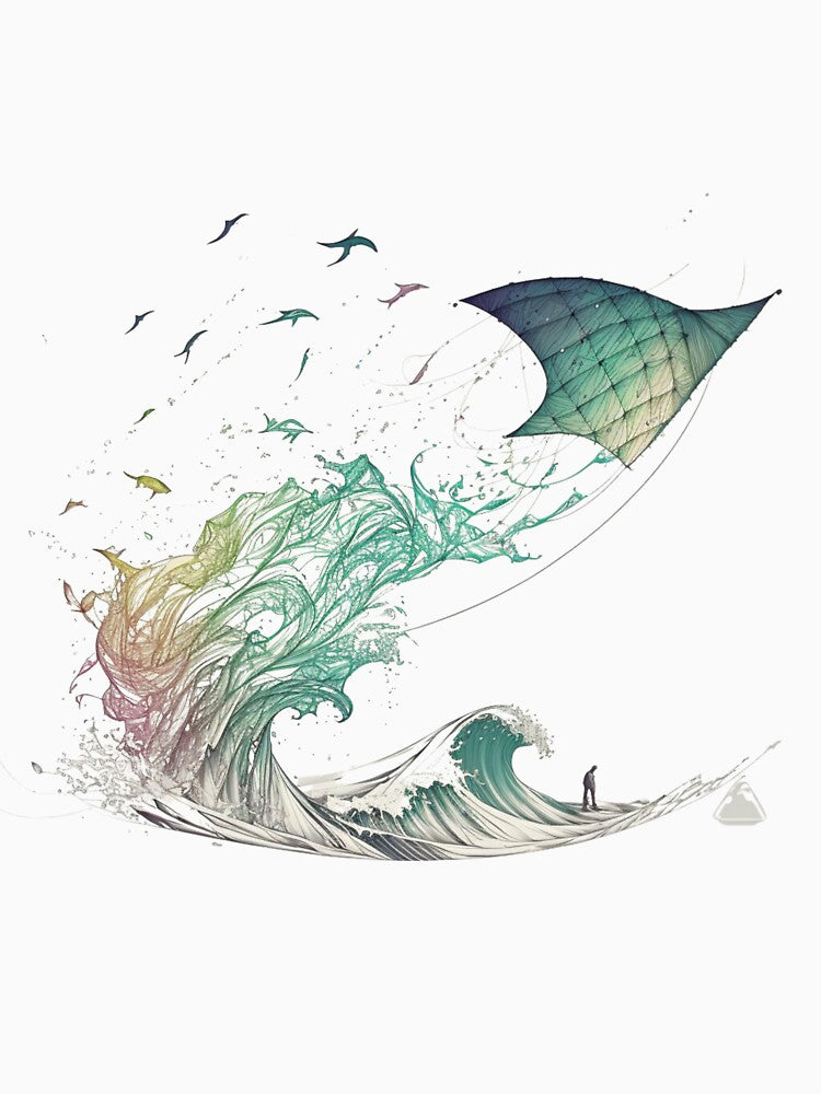 line art wave kite by Richstd