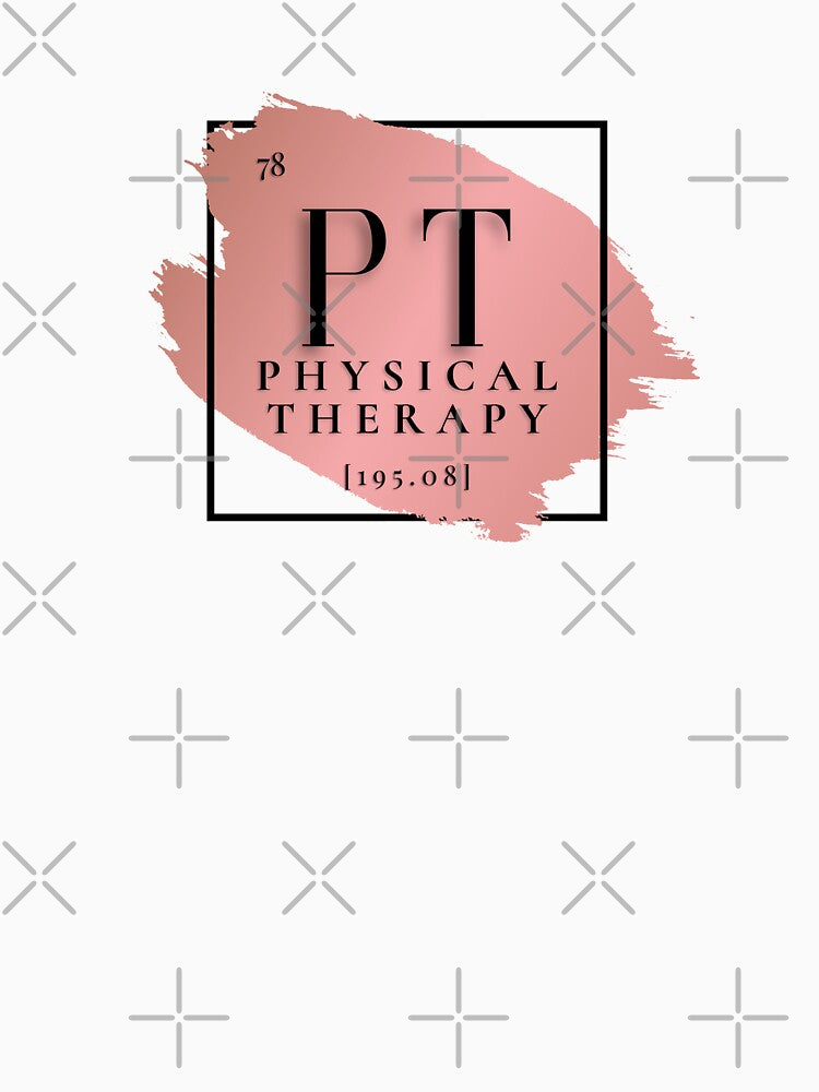 PT Physical Therapy Vers. 2 Unique, Minimalist Periodic Table Acronym, Pink Abstract, Chic Rose Gold, Modern Preppy by PeriodicLabel