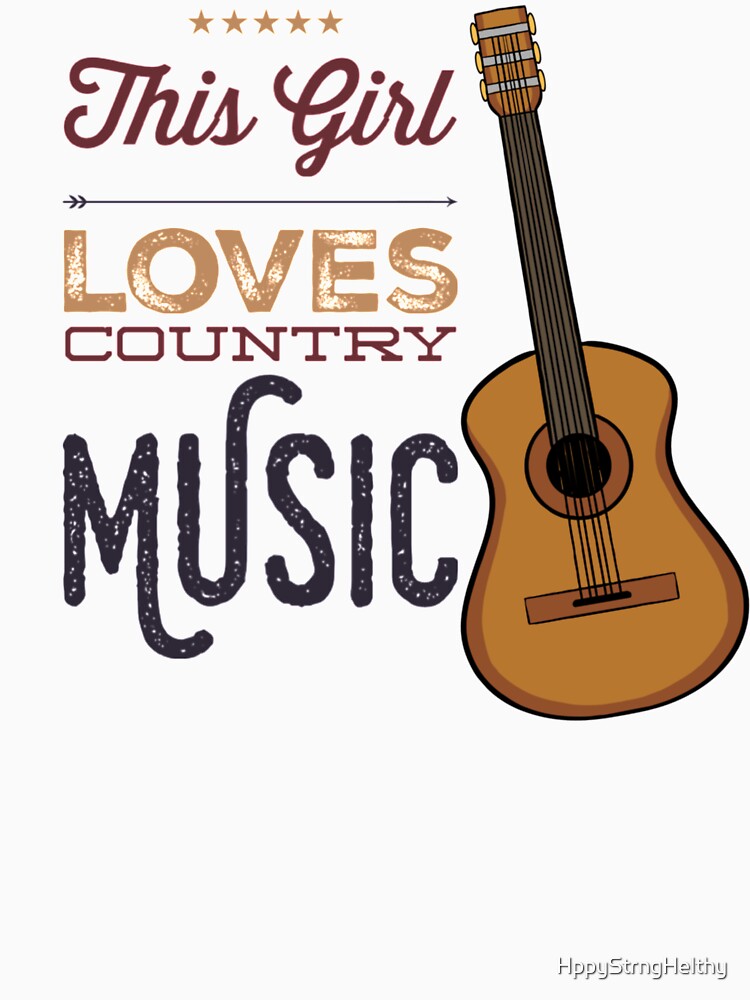 This Girl Loves Country Music with Acoustic Guitar Brown Image by HppyStrngHelthy
