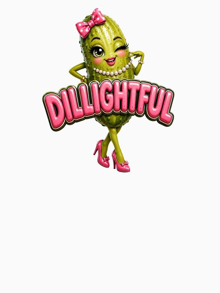 Dillightful Cute Pickle Girl Funny Pickle Pun Kawaii Cartoon Sticker by RoPrincess