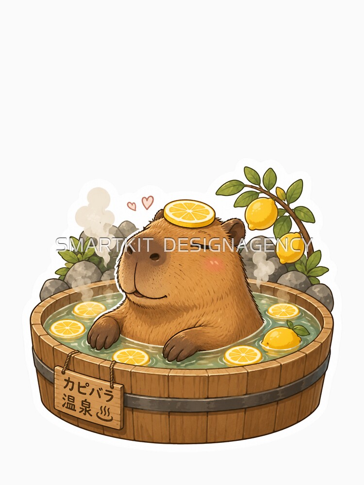 Capybara in Lemon Bath – Funny Onsen Meme Art by SMARTKIT  DESIGNAGENCY