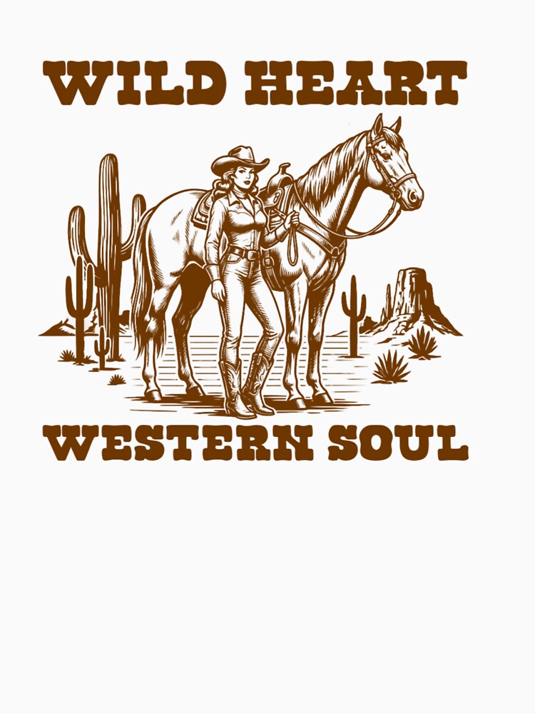 Wild Heart Western Soul | Vintage Cowgirl & Horse | Retro Desert by Abibless1998
