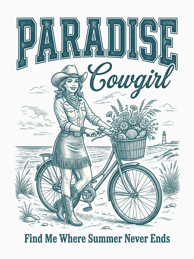 Paradise Cowgirl – Coastal Cowgirl Beach Bicycle Design by Sea Gem