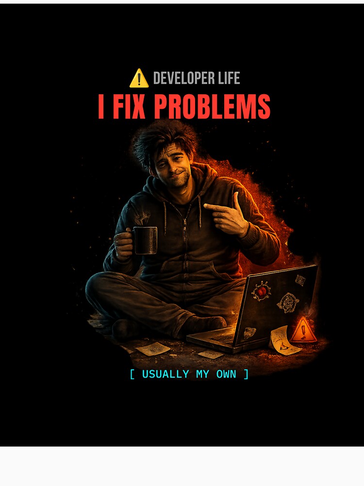 I Fix Problems Usually My Own Funny Developer T-Shirt by BuggedThreads