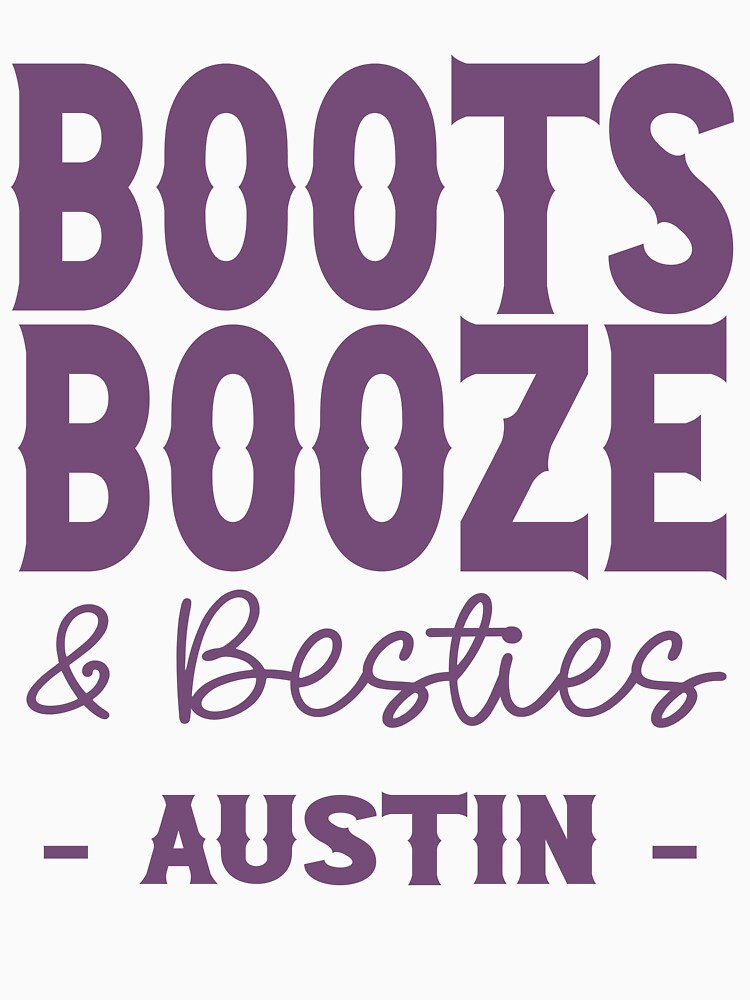 Austin Bachelorette Party Lavender Boots Booze and Besties Country Western Design by mysticblvd