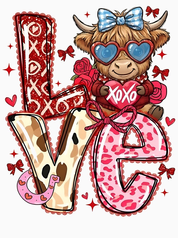 Highland Cow Valentine  Western Love by zvalente
