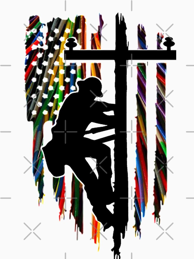 Lineman Electrician American Flag Colored Wires by Matt Ballinger