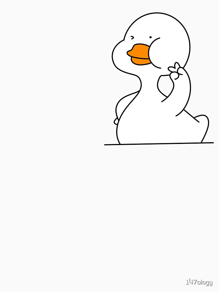 Posing cute white duck by 147ology