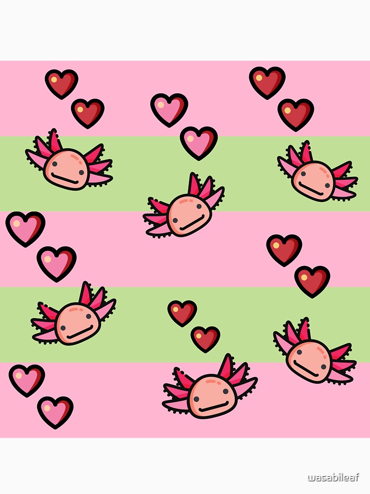 Strawberry Field Axolotl Love Tapestry by wasabileaf