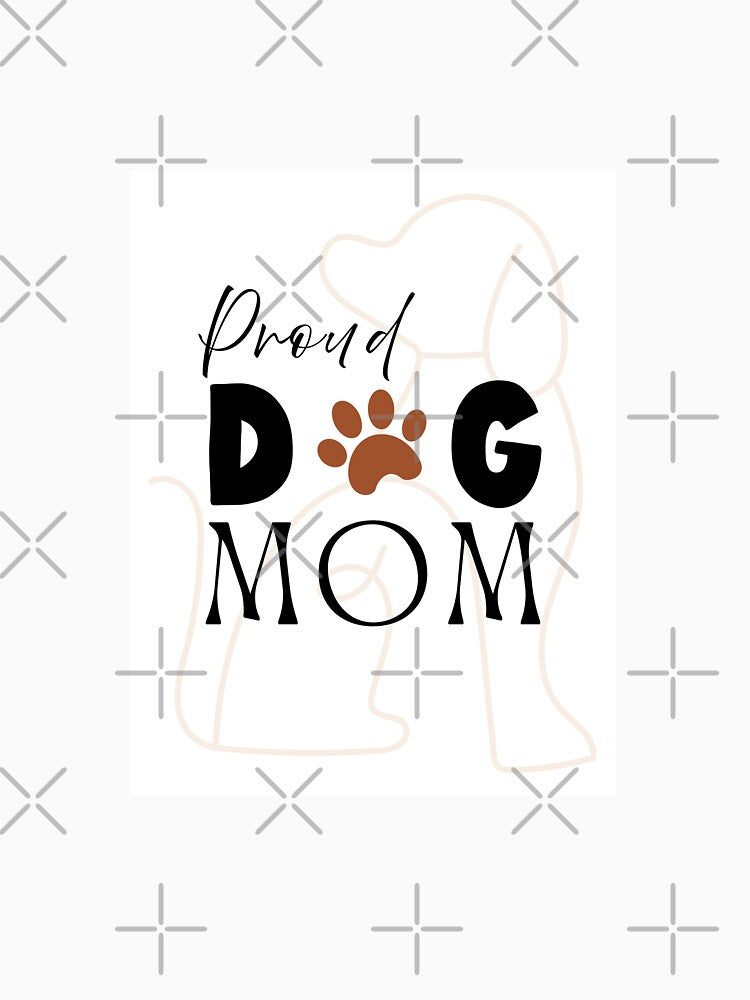 Proud Dog Mom T-Shirt | Pet Parent Gift | Minimalist Dog Lover Simple White Edition by ShwethaSSK
