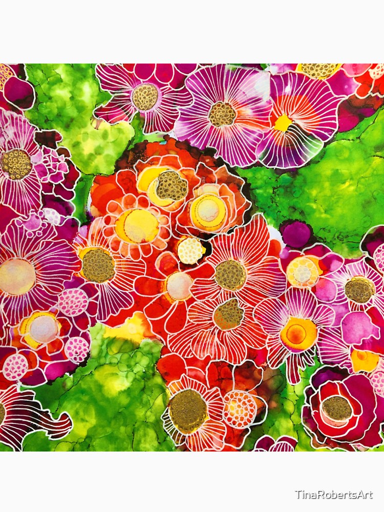 Red and Pink Flowers by TinaRobertsArt