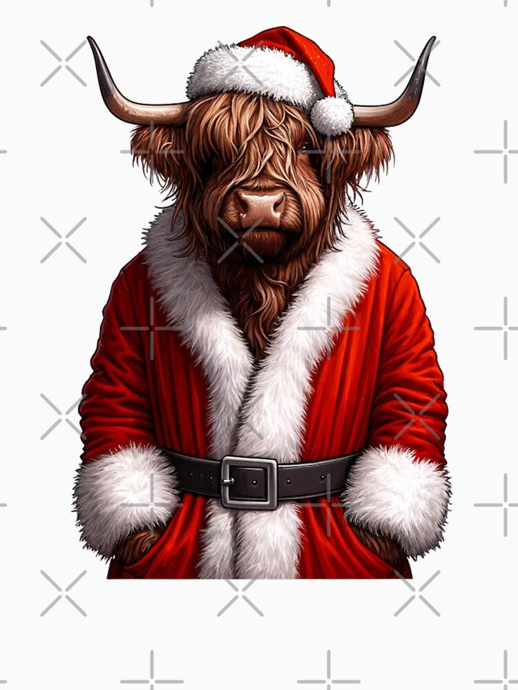Christmas Highland Cow Santa by Mekone