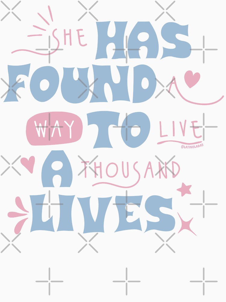 She Has Found A Way To Live A Thousand Lives / Pastel Blue Bookish Aesthetic Bookworm Quote For Kindle Romance Fantasy Readers Tbr by Latinoladas