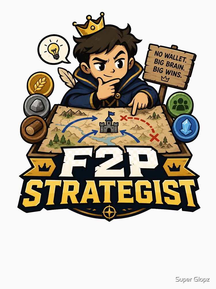 F2P Strategist Free To Play Gamer Shirt & Sticker by Super Glopz