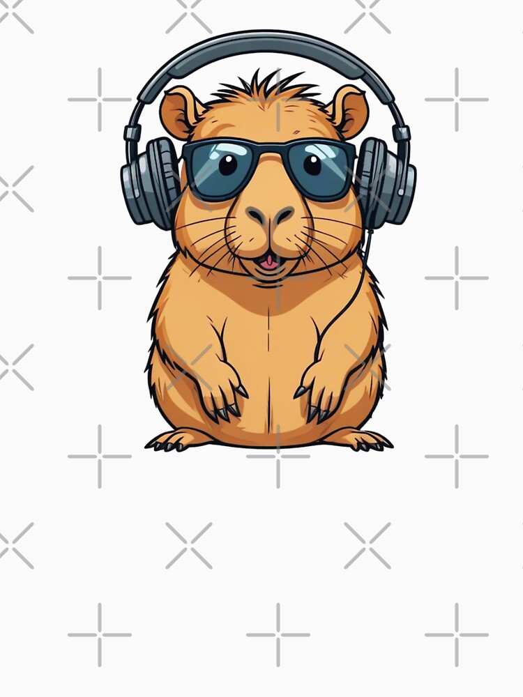 Cool Capybara Wearing Headphones by TheAnimalZ00