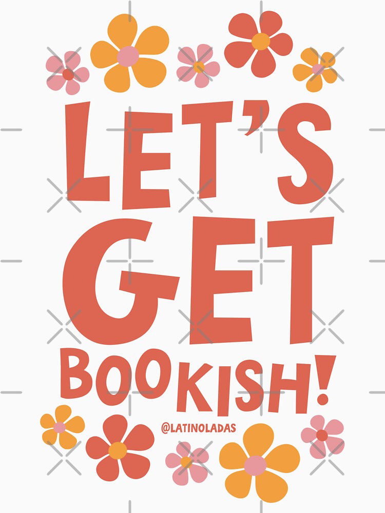 Let's Get Bookish! / Pink Orange Pastel Colors Flowers Bookworm Kindle Aesthetic Quote by Latinoladas
