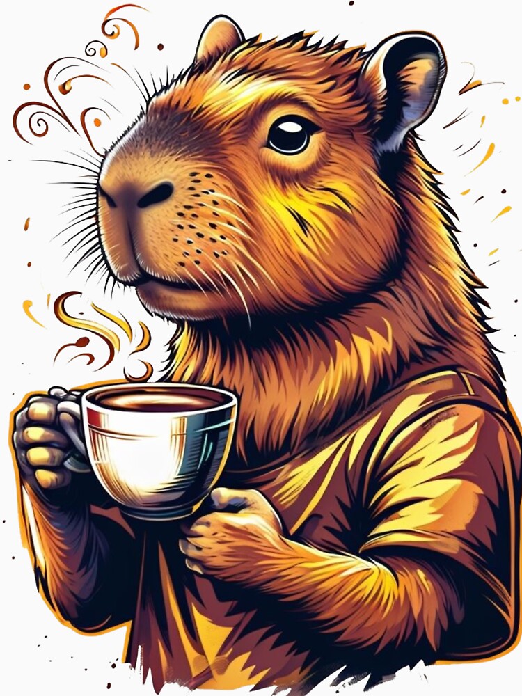 capybara with coffee by GUNAPRIYAA