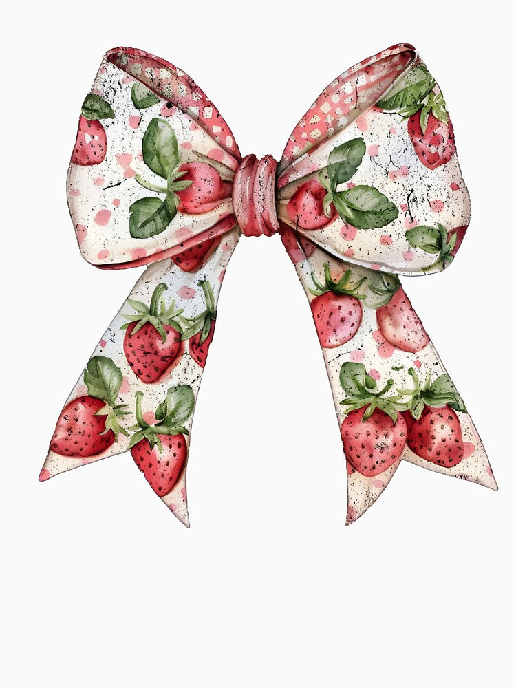 Strawberry Coquette, Strawberry Bow Hoody by Erstenenquis