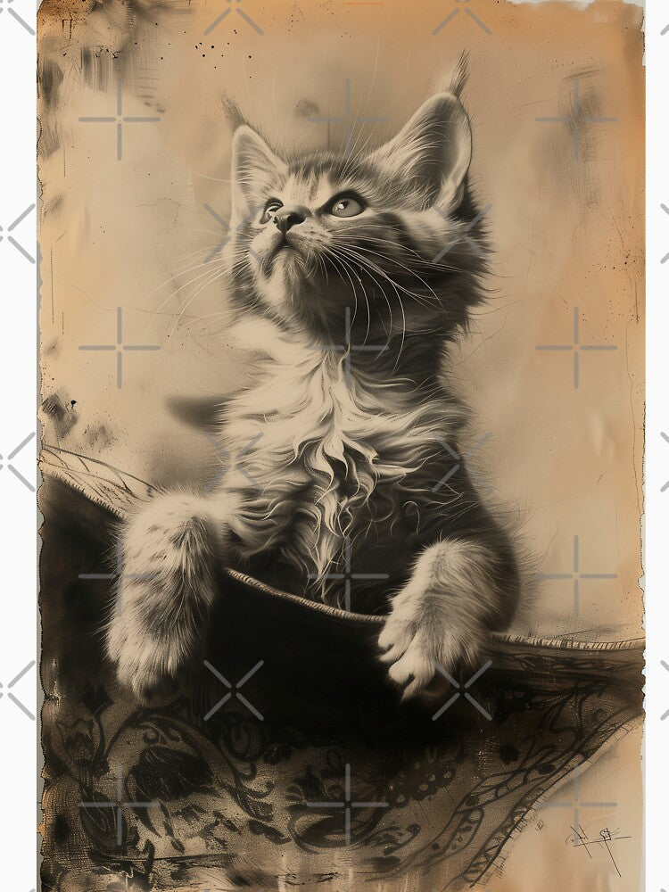 Cat on carpet by vetustestudi