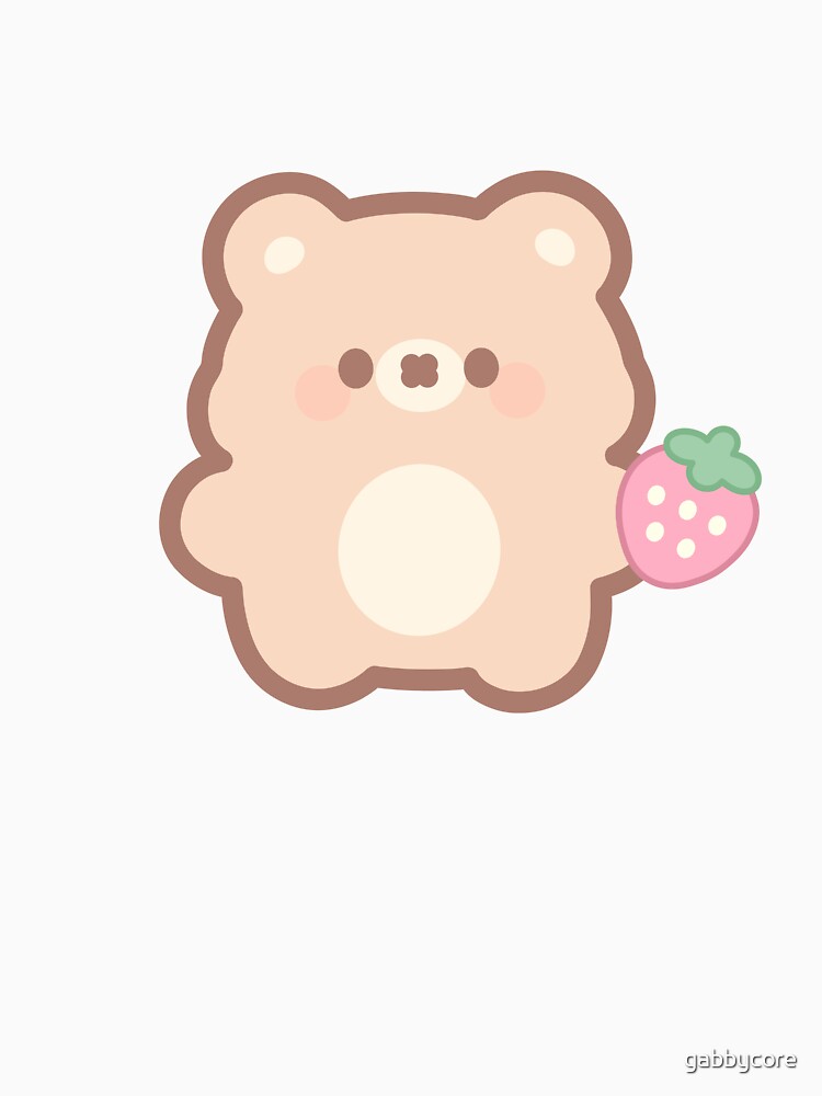 Strawberry Bear | Cute Kawaii Bear with Strawberry Sticker by gabbycore