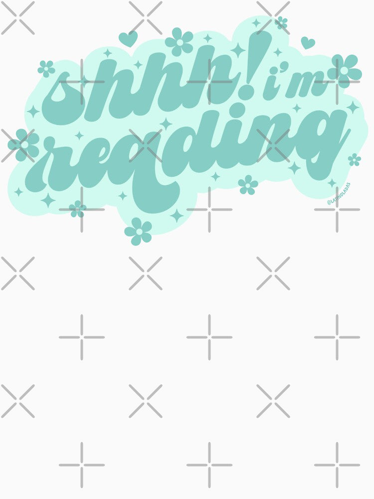Shhh! I'm Reading / Groovy Daisies Flowers in Pastel Blue Bookish Quotes Bibliophile Aesthetic Gifts Cute Kindle Decor Tbr by Latinoladas