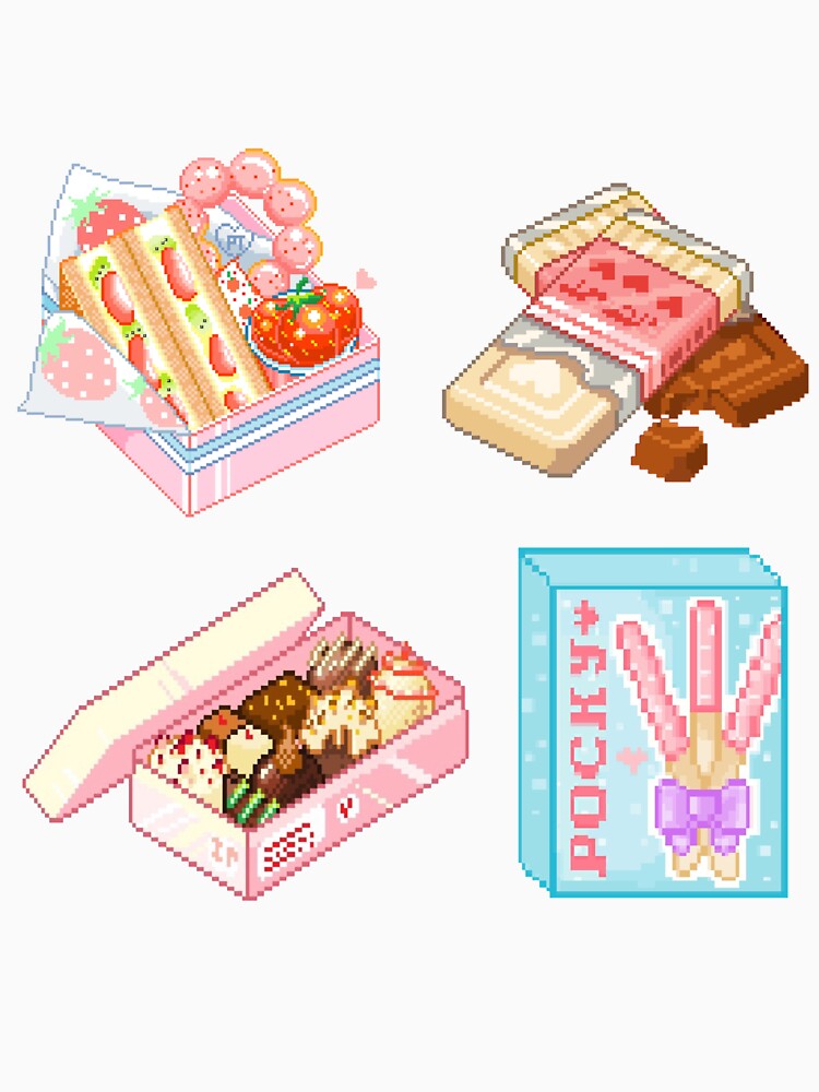 Kawaii Pixel food cute aesthetic sticker set by aesthetics4you