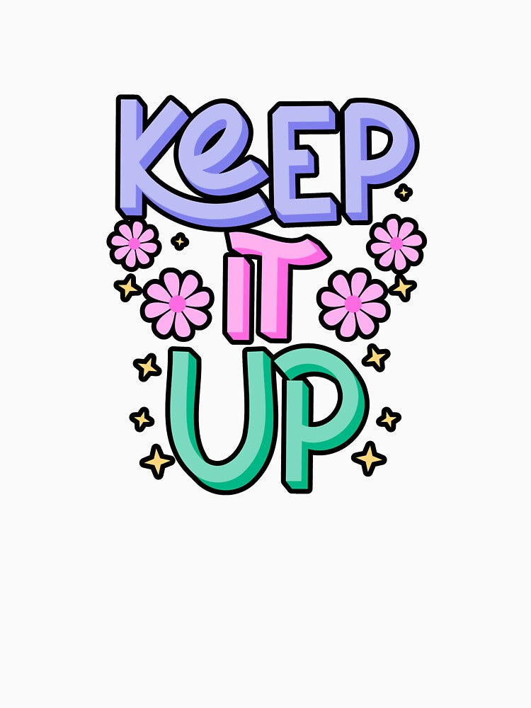 Keep It Up Retro Groovy 3D Typography Flowers by thazinart
