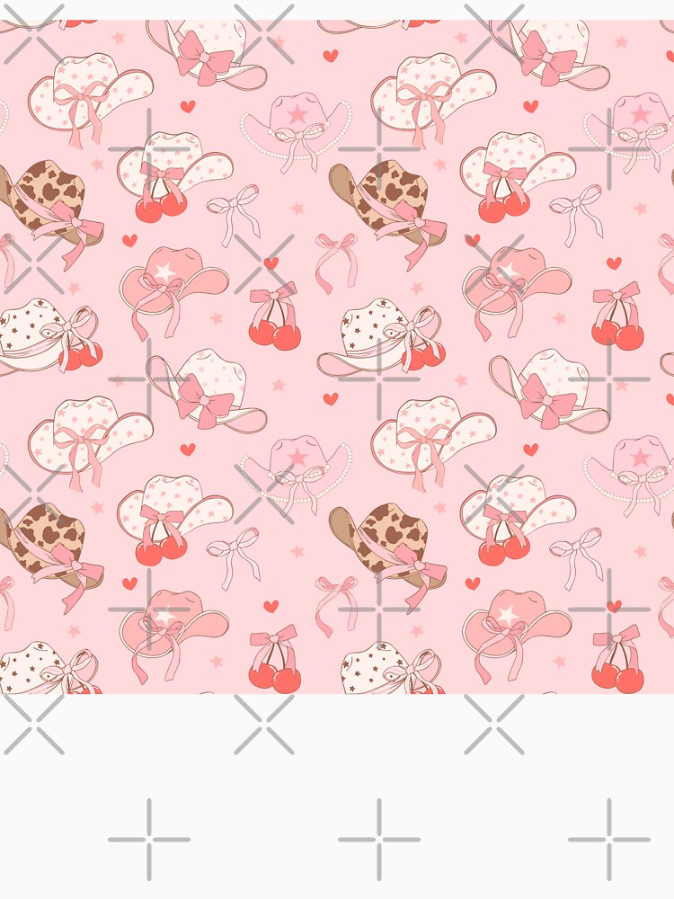 Coquette Cowgirl Hats – Cute Pink Bows & Hearts Pattern by smeraldosecrets