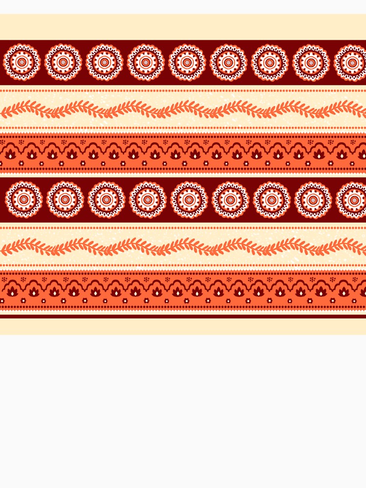 Orange mandala stripes 70s hippy retro patten by findlost