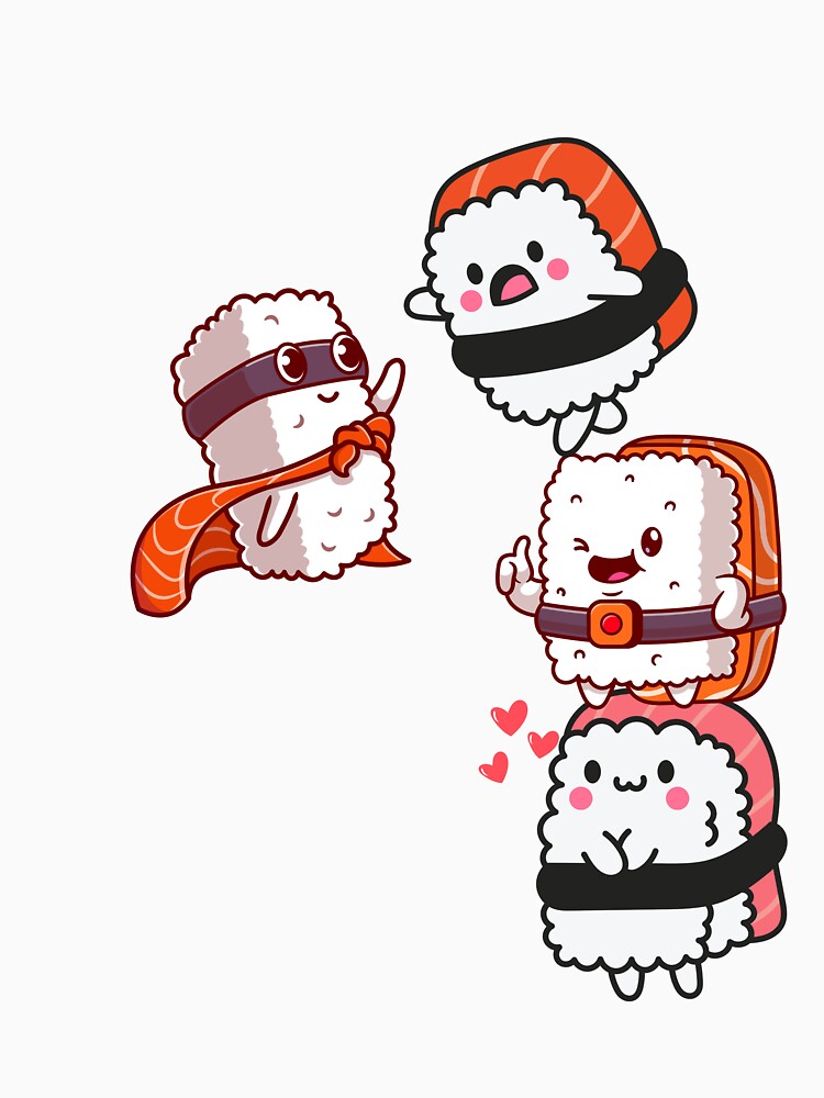 Cute Kawaii Sushi Characters – Adorable Japanese Food Art by RanoStore