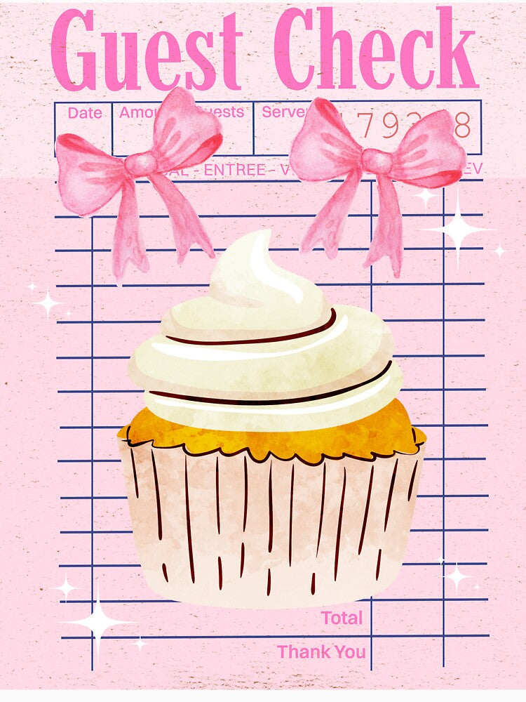 Cute Vanilla Cupcake Dessert - Pink Bakery by bowsbotanicals
