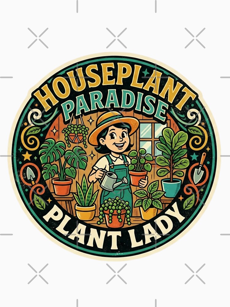 Houseplant Paradise Plant Lady Vintage Gardening Retro Badge by lovepower
