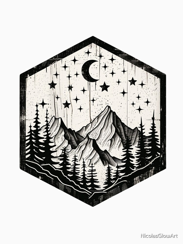 Mountains Wooden Landscape by NicolasGlowArt