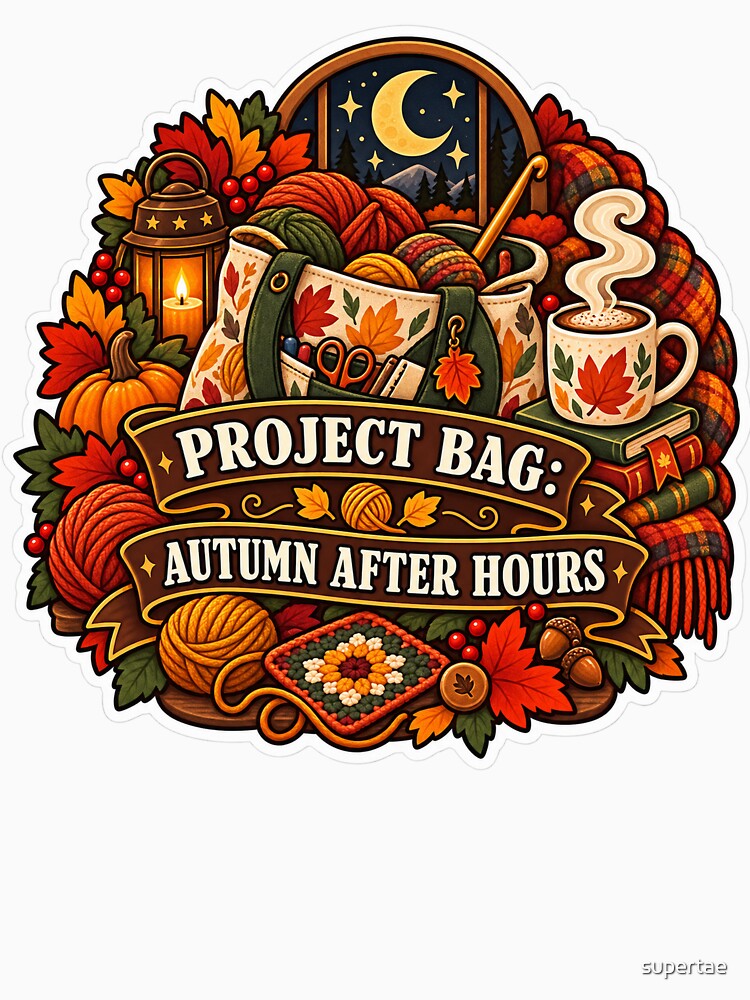 Project Bag Autumn After Hours Crochet by supertae