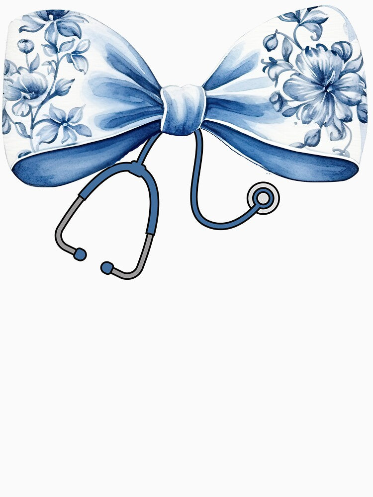 Blue Bow Coquette Stethoscope Nurse New Nurse Floral Coquette Nurse Graduation Gift by CCKimShop