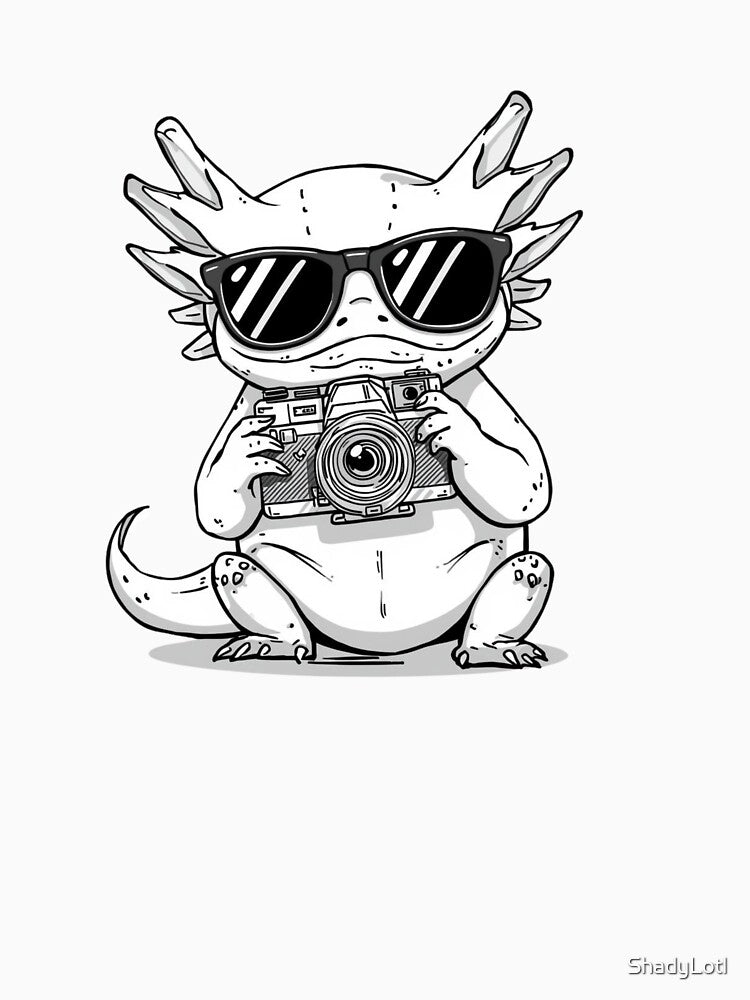 Axolotl photographer with sunglasses by ShadyLotl