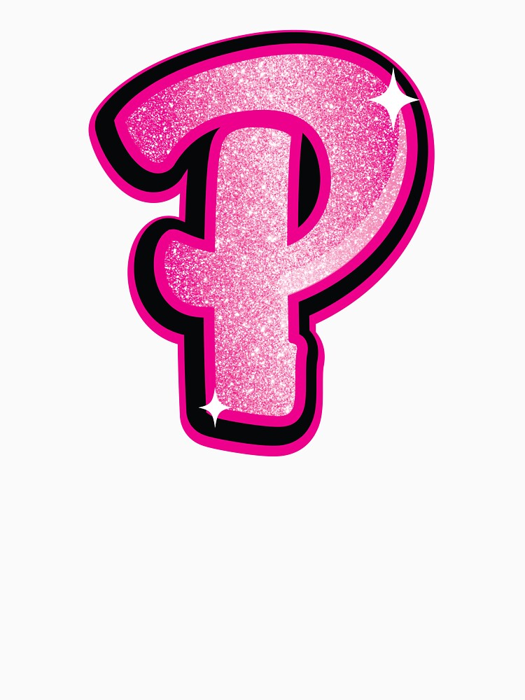 Glitter Pink P Initial Sticker by LazyCreativeCo