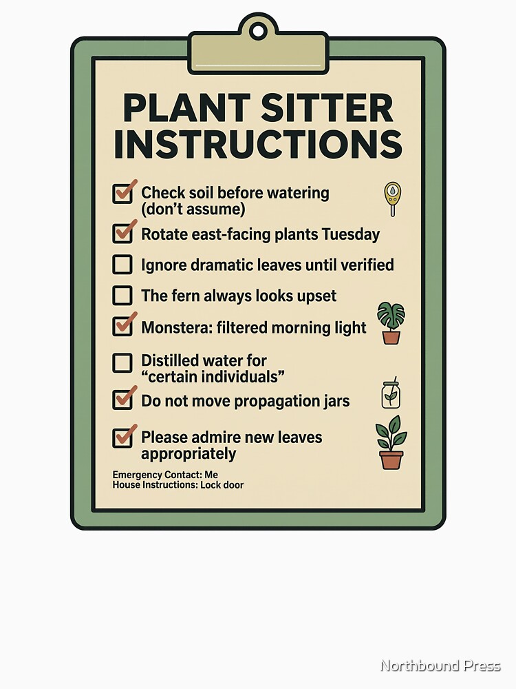 The Plant Sitter Instructions by Northbound Press