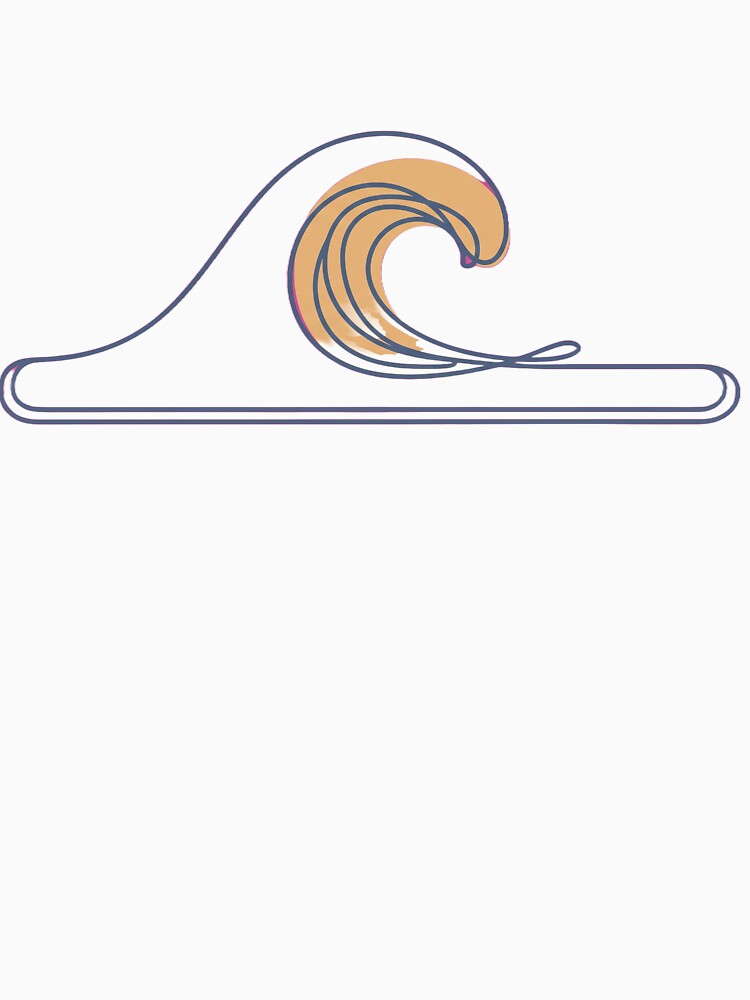 Ocean Wave Minimalist Single Line Art Illustration by Ninjacatoff