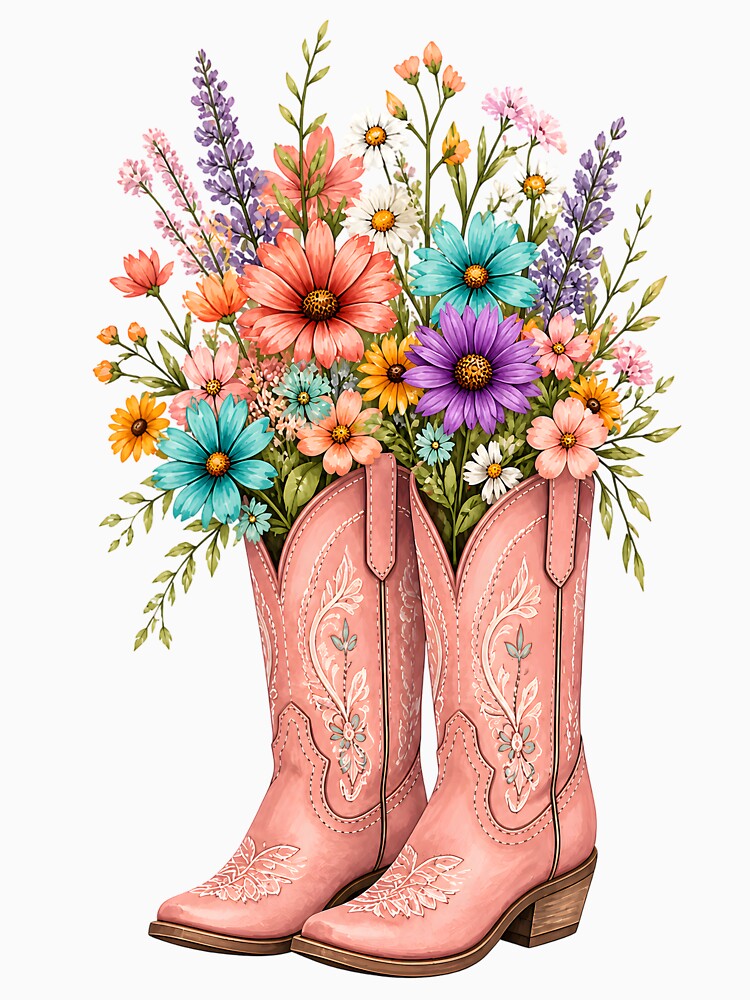 Pink Cowboy Boots Flower Bouquet by GenesixDesign