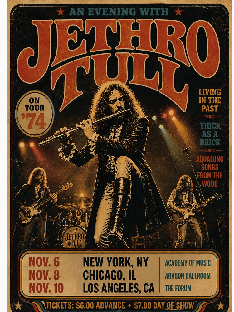Jethro Tull 1974 Tour Poster by blitheprestn
