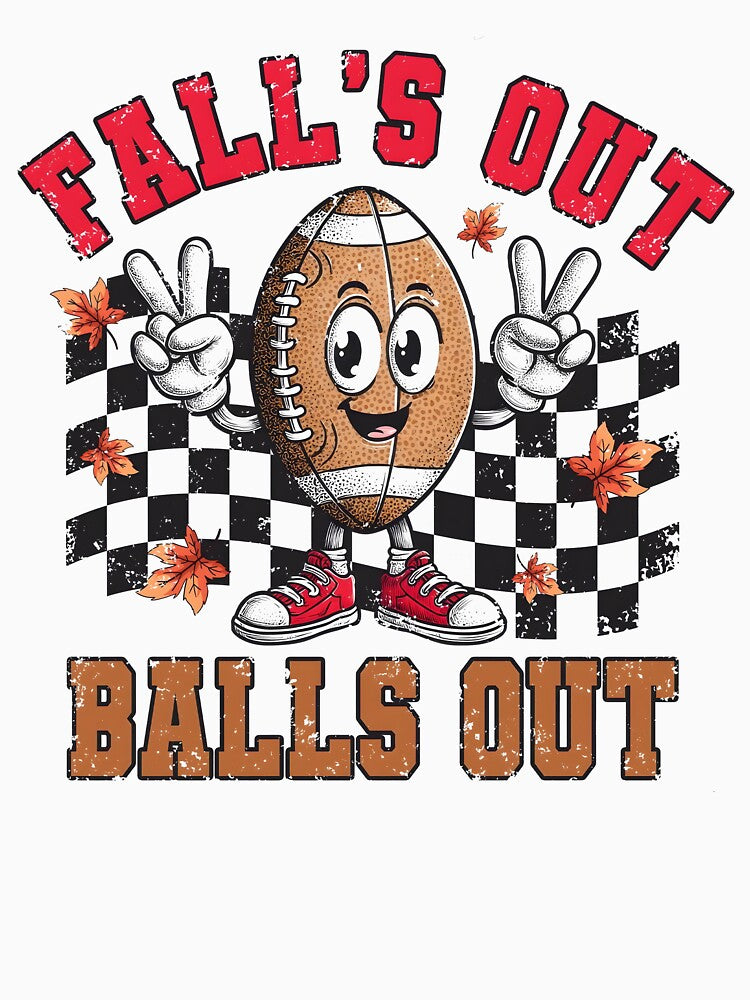 Retro Football Falls Out Balls Out by Stephenbaile