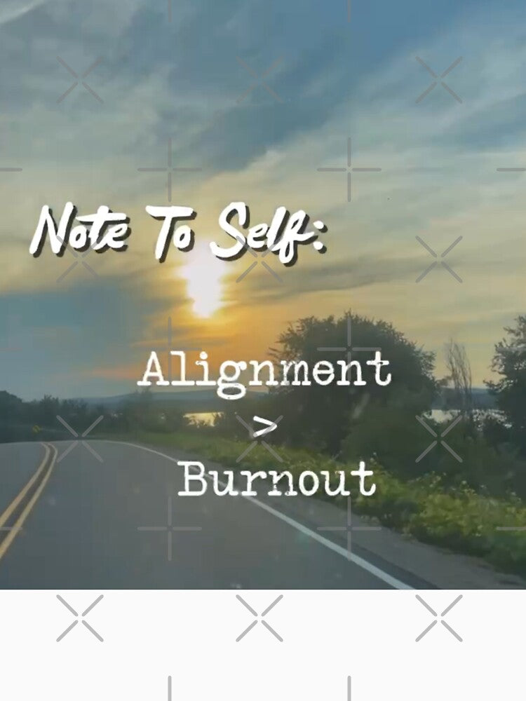 Note to Self: Alignment Over Burnout  –  Sunset Drive at Lake Wisconsin — Minimalist Mental Health Reminder by aadventures