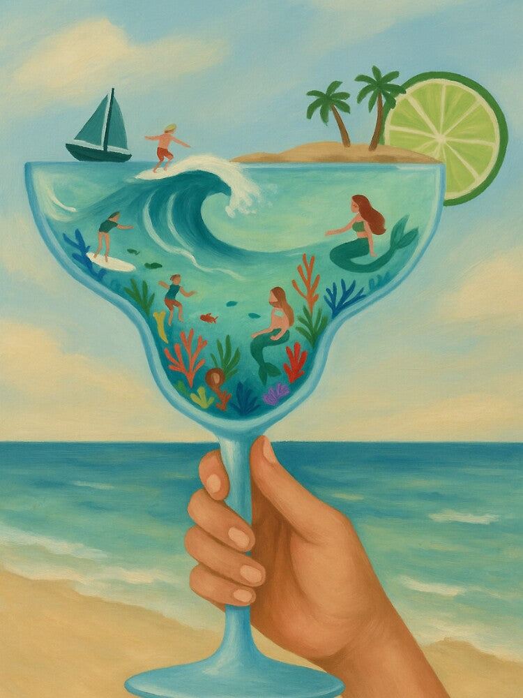 ocean in a glass poster by sydfink