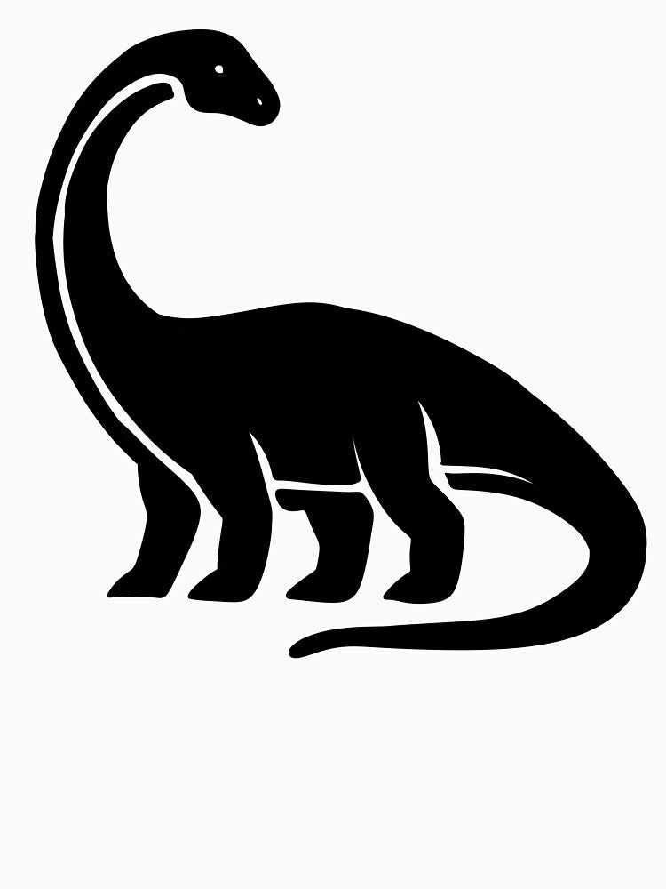 Cute Minimalist Black Dinosaur Brachiosaurus Silhouette by LYAN-STORE
